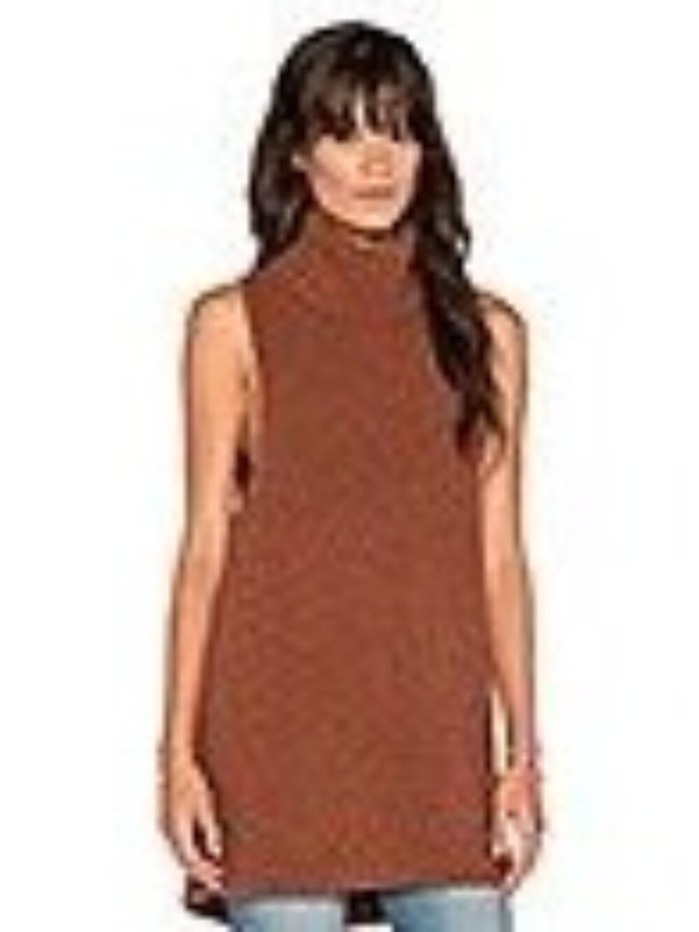 Free People Large Rust Knit Need It Now Casual Pullover Boho Oversized Sweater V